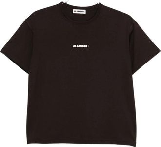 Jil Sander Stijlvolle Marrone T-shirt voor vrouwen - Dames - T-shirts - Zwart - XS - Polyester - Tops