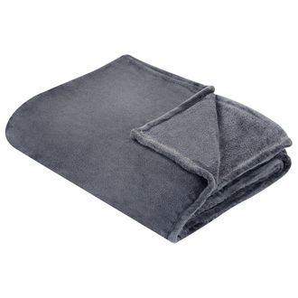 Beliani Manta Gris 200 X 220 Cm Poli&eacute;ster Colcha Cubrecama Suave Moderno Bayburt