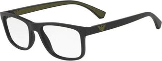 Emporio Armani Rectangle Optical Frame - Heren - Brillen - Zwart - 55 MM - Accessoires