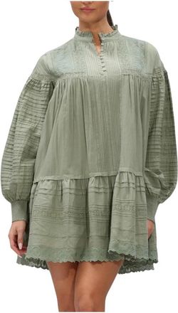 Vanessa Bruno Diane Dress - Dames - Shirt Kleedjes - Groen - M - Katoen - Kleedjes