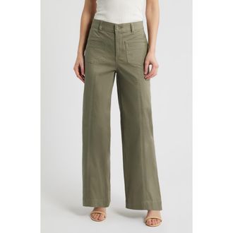Wit & Wisdom Skyrise Patch Pocket Wide Leg Pants in Laurel Oak at Nordstrom, Size 16P
