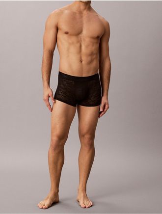 Calvin Klein Mens Sculpt Lace Low Rise Trunk - Black - XL