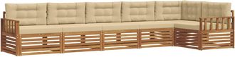vidaXL Conjunto De Sof&aacute;s De Exterior 6 Uds. Natural Y Beige Vidaxl