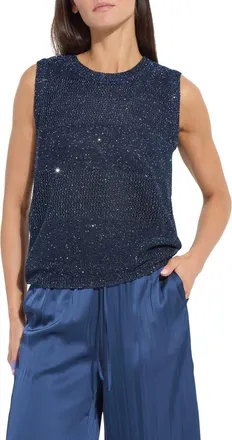 Lyss&eacute; Nicola Sequined Shell in Capri Blue Sequins at Nordstrom, Size X-Large