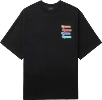 We11done T-shirt in cotone con grafica - Nero