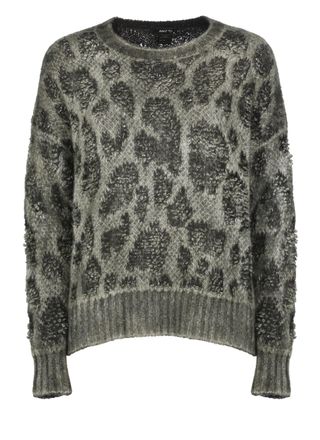 Avant Toi Grey Textured Knit Crewneck Sweater