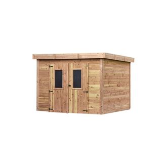 Foresta Caseta De Jard&iacute;n De Madera 280x280 Cm - Espesor De Pared 28 Mm - Techo Plano De Acero - Din3030.02 Forest
