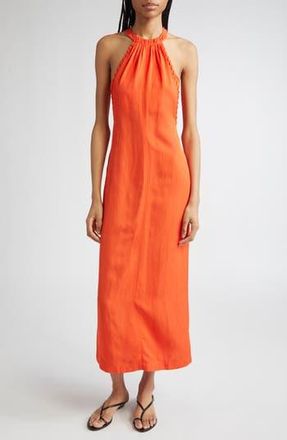 Reiss Erika Whipstitch Halter Dress in Red at Nordstrom Rack, Size 4 Us / 8 Uk