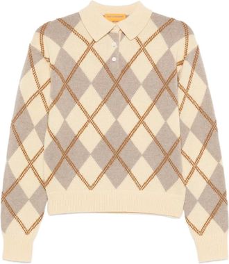 Guest In Residence argyle polo knit - Neutrals
