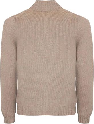 Fedeli Maglione a collo alto con finiture a coste - Toni neutri