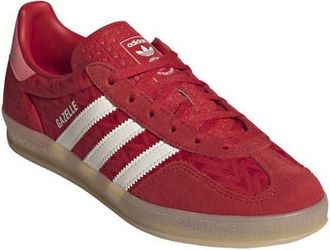 adidas Gazelle Indoor Sneaker in Scarlet/Core White/Gum 3 at Nordstrom, Size 10.5