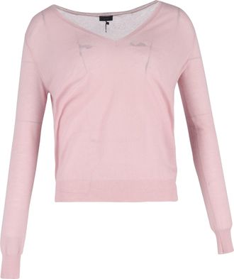 Joseph V-Neck Sweater in Pink Wool