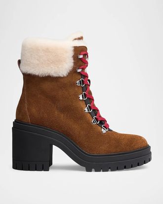 Rag & Bone Bedford 90MM Faux Fur-Trimmed Suede Boots