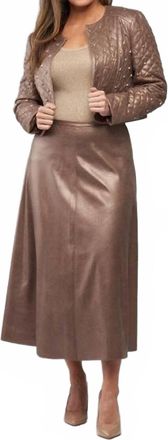 Insight Vegan Leather Crop Jacket In Bronze