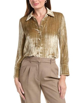 Lafayette 148 New York Velvet Slim Silk-Blend Blouse