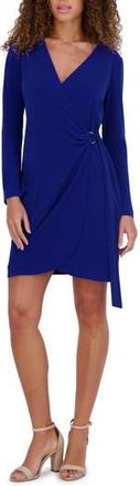 Kensie Long Sleeve Jersey Wrap Dress in Cobalt at Nordstrom Rack, Size 12