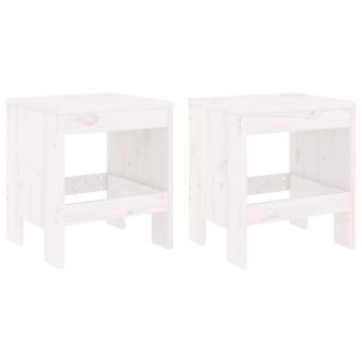 Berkfield Home Beautiful 3 Piece Garden Bistro Set White Solid Wood Pine
