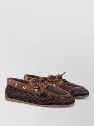Miu Miu mesh and suede loafers