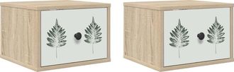 vidaXL Mesita De Noche De Pared Hanau 2 Uds. Roble Sonoma Vidaxl
