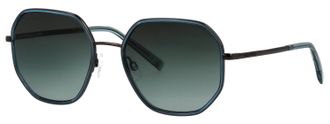 Marc O'Polo Sonnenbrille MARC OPOLO Modell 508003, Damen, schwarz, blau, leicht gl&auml;nzend, metallic, Sonnenbrillen Sonnenbrille, Form Hexagon, Logoschriftzug auf B