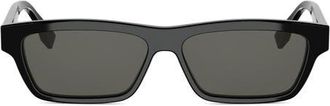 Fendi FF Squared 55mm Cat Eye Sunglasses in Shiny Black /Smoke at Nordstrom