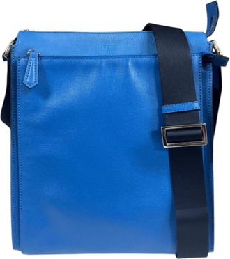 Fendi Blue Leather Shoulder Bag (Pre-Owned)