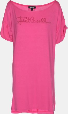 Just Cavalli Pink Jersey Logo Tops
