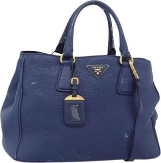 Prada Pre-owned Vintage Hand Bag - Dames - Vintage Handtas - Blauw - ONE Size - Leer - Vintage