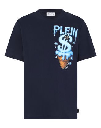 Philipp Plein Round Neck T-Shirt Ice Cream Dollar