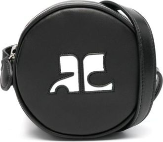 Courrèges Reedition Circle cross body bag - women - Cotton/Leather - One Size - Black