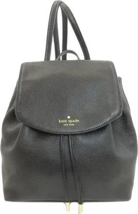 Kate Spade New York Black Leather Backpack (Pre-Owned)