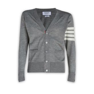 Thom Browne Cardigans, male, Gray, Size: 2XL Stylish Knitwear Collection