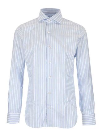Barba Striped Shirt White And Blue