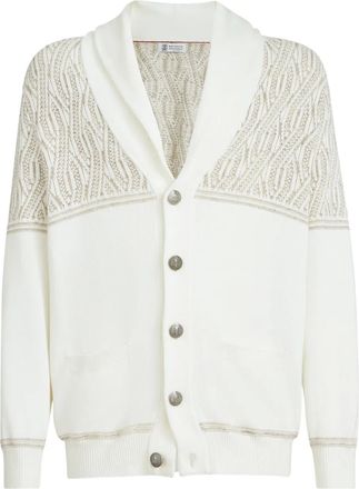 Brunello Cucinelli Katoenen vest met jacquard - Wit