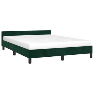 vidaXL Estructura Cama Sin Colch&oacute;n Terciopelo Verde Oscuro 140x190 Cm Vidaxl