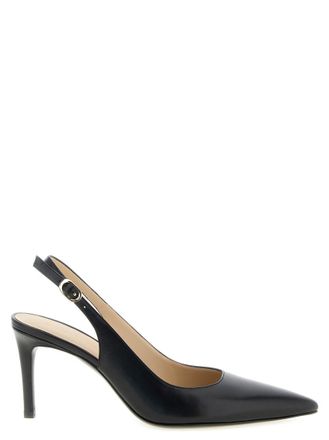 Stuart Weitzman Black Solid Pointed Toe Pumps
