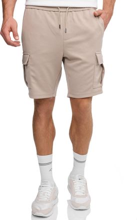Indicode Shorts INDICODE INNello cargo shorts, Herren, Gr. XXL, N-Gr, simply taupe, Web, Obermaterial: 95% Polyester, 5% Elasthan, bedruckt, regular fit kniefr
