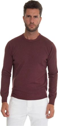 Hindustrie Kasjmiermix Slim Fit Pullover - Heren - Ronde hals truien - Rood - M - Kasjmier - Truien & Vesten