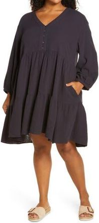 Madewell Colette Lightspun Long Sleeve Dress in Night Vision at Nordstrom Rack, Size 18W