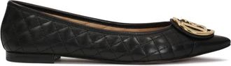 Kazar Platte gewatteerde monogram pumps - Dames - Ballerinas - Zwart - 36 EU - Leer - Schoenen