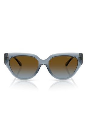 Michael Kors 55mm Gradient Cat Eye Sunglasses in Denim /Brown Blue at Nordstrom