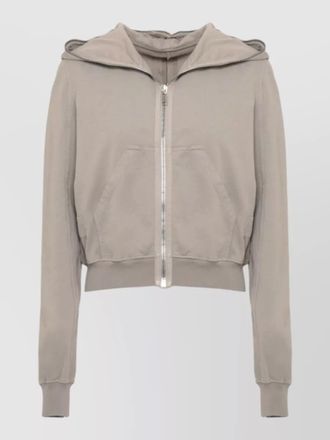 Rick Owens cotton hooded zip-up sweatshirt