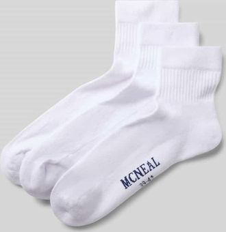 Mc Neal Socken mit Label-Print im 3er-Pack in Weiss, Größe 39/42