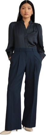 Hobbs London Lauren Wide Pants in Dark Slate Blue at Nordstrom, Size 10
