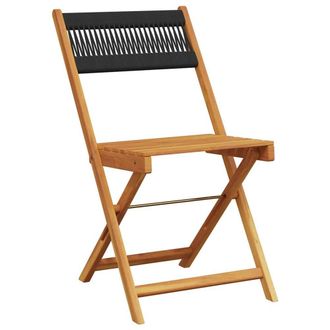 Berkfield Home Beautiful 3 Piece Bistro Set Black Polypropylene & Solid Wood in Tan