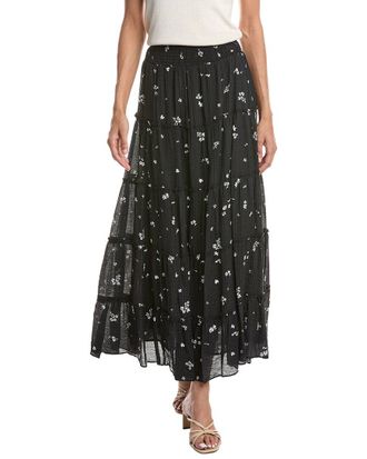 Vince Camuto Tiered Smocked Waist Midi Skirt