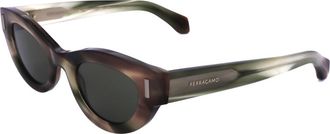 Ferragamo SF2062SE 280 Striped Brown Green/Green