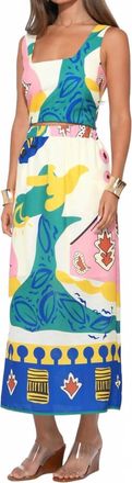 Adelyn Rae Annie Print Skirt In Yellow/blue