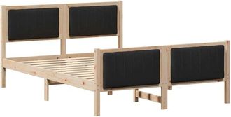 vidaXL Estructura De Cama Con Cabecera Marr&oacute;n Y Negro 140 X 190 Cm Vidaxl