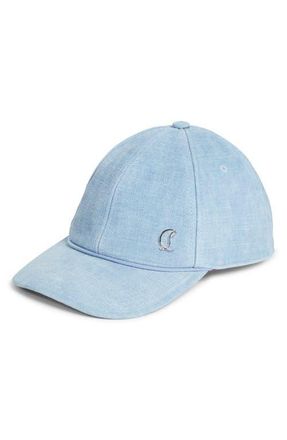 Christian Louboutin Mooncrest Suede Baseball Cap in Ceruleo at Nordstrom, Size Medium
